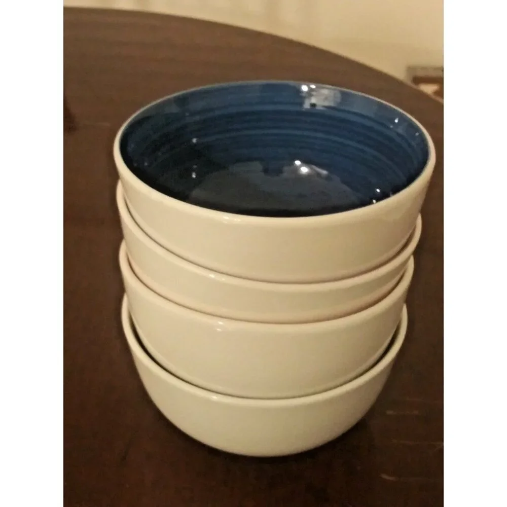 4 Home Trends Soup Bowls assorted colors Ceramic earthenware Microwave DW safe